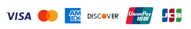 Visa, Mastercard, Amex, Discover, UnionPay, JCB